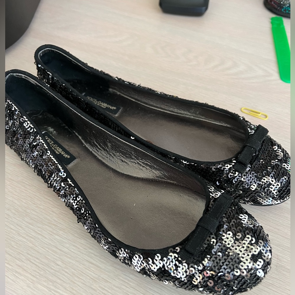 Dolce and Gabana sequined flats